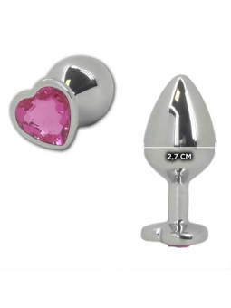 (CHICA) Joya anal corazon rosa metalica tamaño S