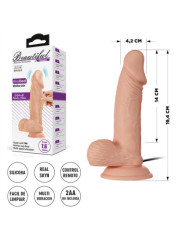 (19,5cm x 4,2ø) Dildo pellizcable con vibracion y sopapa