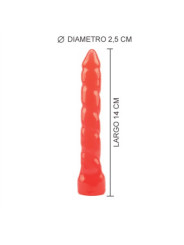 (14 cm x 2,5 Ø) Vela Anal Torneada Rojo