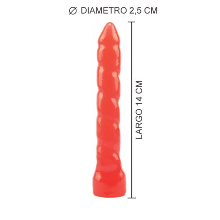 (14 cm x 2,5 Ø) Vela Anal Torneada Rojo