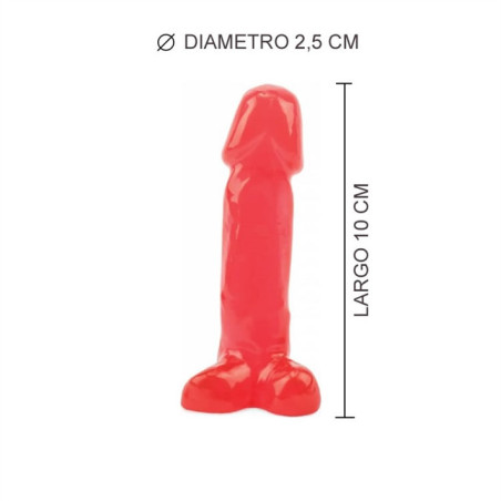 (10 cm x 2,5 Ø) Dildo Mini Pene Anal Rojo