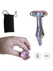 Mensa Rosa S: Plug de entrenamiento anal pequeño con joya de gatito rosa