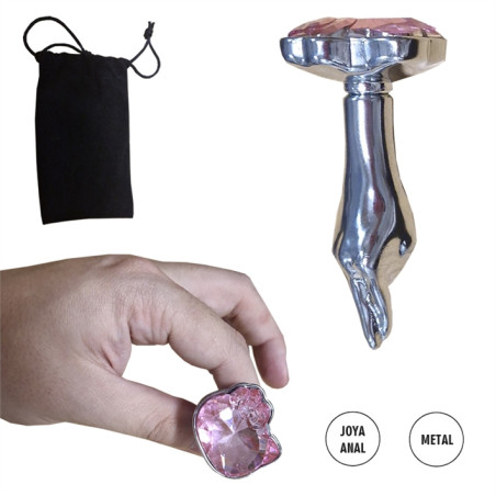 Mensa Rosa S: Plug de entrenamiento anal pequeño con joya de gatito rosa