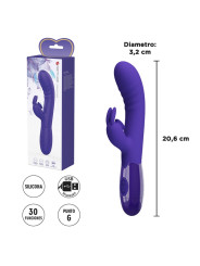 Vibrador con estimulador de clitoris, con 30 funciones y carga USB