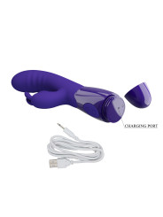 Vibrador con estimulador de clitoris, con 30 funciones y carga USB