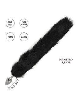 Plug metalico tamaño S con cola larga negra