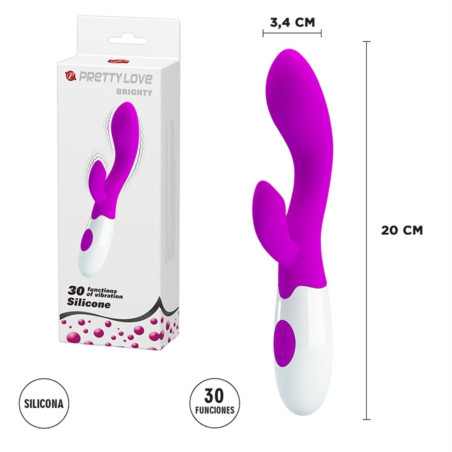 BRIGHTY Vibrador de punto G con estimulador de clitoris