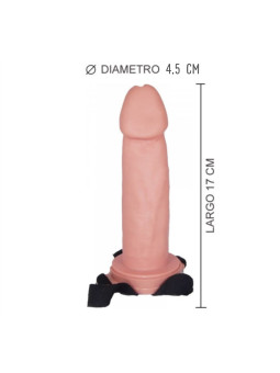 Prótesis hueca con arnés de elásticos sujetables