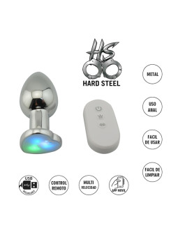 Plug anal con forma de corazon, vibracion y control remoto Medium