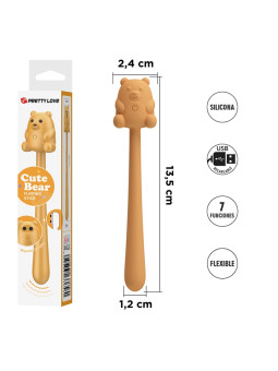 Varita Flirteo Oso Lindo - 7 Modos, Recargable y Suave