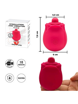 Estimulador con forma de rosa para el clitoris