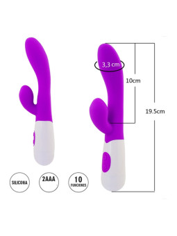 Leo : Vibrador de punto G con estimulador de clitoris con 10 funciones de vibración