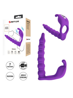 Anillo doble penetracion con vibracion y carga USB