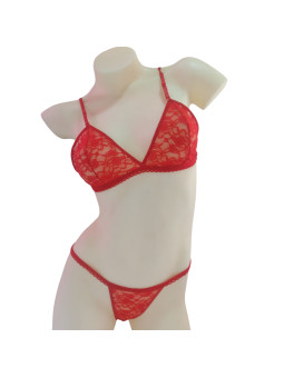 Conjunto triangulo de encaje | Rojo