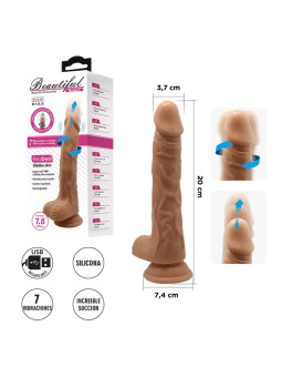 Consolador con sopapa, rotación, vibración y movimiento