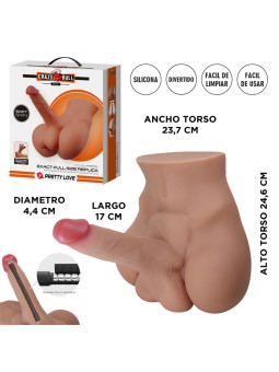 Semi torso con pene realista vertebrado Soft Skin